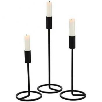 Kerzenständer Fio 3er-Set aus Metall schwarz