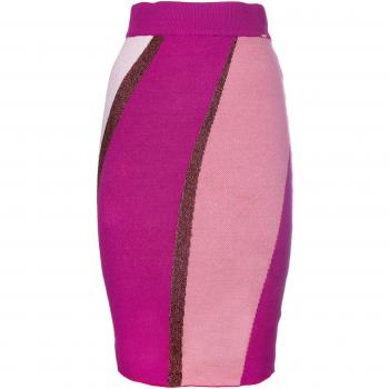 Gonna a tubino in maglia a trecce slim mini