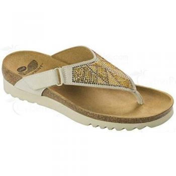 Dr. Scholl Kimi Bioprint Infradito Donna Pelle Scamosciata con Strass (Off Bianco)