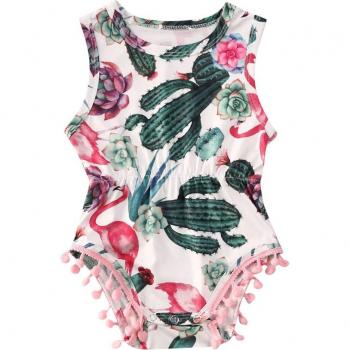 Sleeveless Tassel Bodysuit for Baby Girls