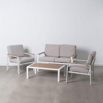 Conjunto de Jardim Elegante Mesa e Cadeiras Brancas 605529