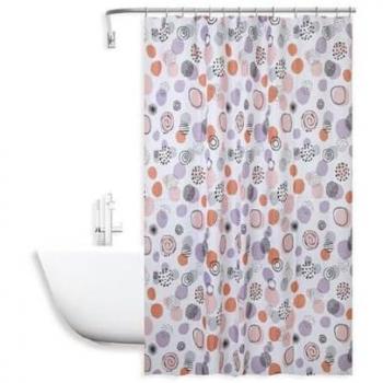 Cortina de Ducha Cleafe con Esfera Decorativa 12 Ganchos