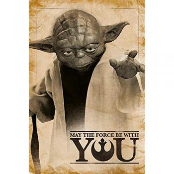 Yoda im Star Wars Stil – „May the Force Be With You“ großes Poster
