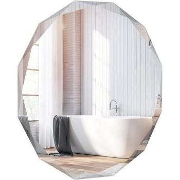 Costway Badezimmer Wandspiegel, rund, 76 cm, sicher und stilvoll