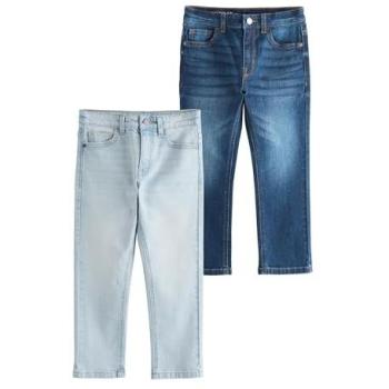 NEXT Denim Dunkelblau/Blanchiert Regelfit Stretch Jeans Duo-Pack (Alter 3–17 Jahre)