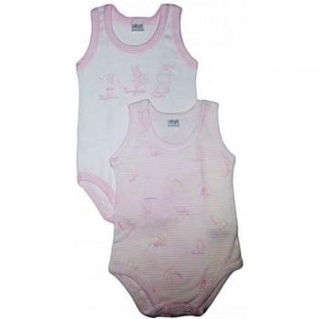 Bipack bodino intimo bimba neonata senza manica Ellepi tg 12 m