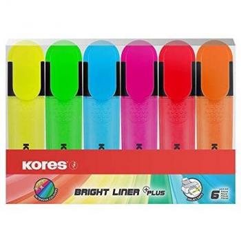 Kores TM361501 Ensemble de Stylos Correcteur Surlignement, 6 Pièces