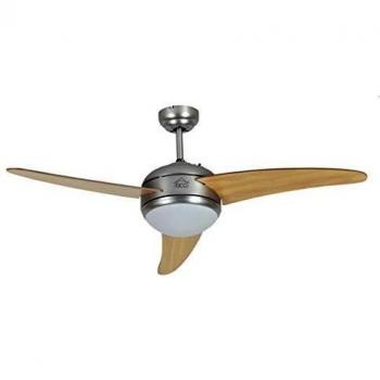 Ventilatore a soffitto DCG Eltronic VE CRD60 TL con 3 pale in legno e luce