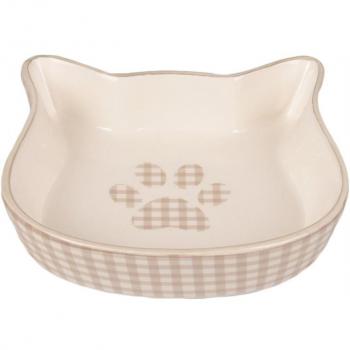 Keramische Mylo Katte-eetpot 220 ml (Beige/Wit)
