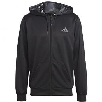 Adidas Men’s X‑Large Full‑Zip Training Jacket – Seasonal, Black, Recycled Fabric