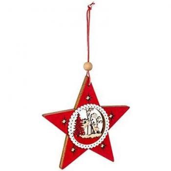 Décoration Suspendue Étoile en Bois