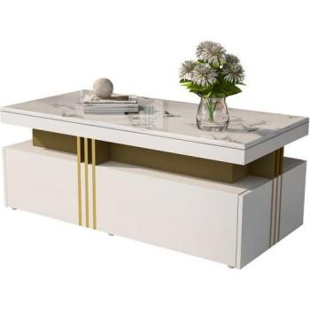 Cabinet di esposizione in legno, LED integrati, 5 spazi modulabili