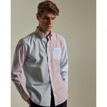 Camisa Slim Fit Hombre Rayas Multicolor