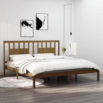 VidaXL Bed Frame Honey Brown Solid Wood Pine 200x200 cm