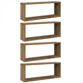 VidaXL Wandregal-Set Eiche Nachbildung 4er Set 60x15x23 cm