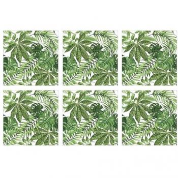Pegatina Mosaico Hojas Verdes 6 Unidades