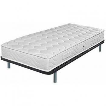 Sommier Démonté + Matelas + Pieds 90x190 (50 × 8 mm) Blanc