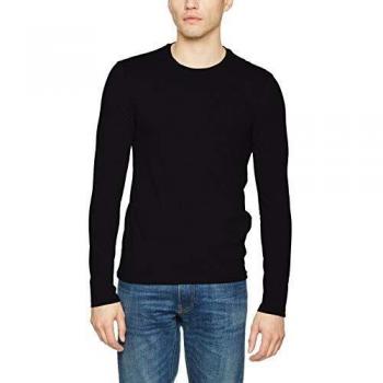 United Colors Of Benetton Herren Langarmshirt Schwarz Regular Fit M 3U53J1F05