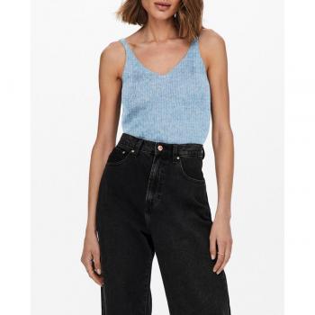 Pull à col en V femme Only Onllina Top Noos bleu clair M