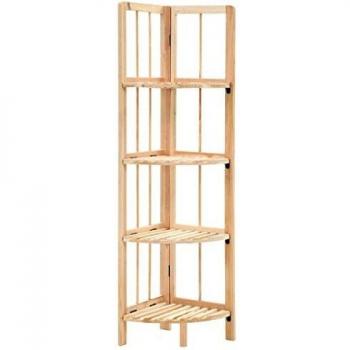 VidaXL Cedar Wood Corner Shelf 27x27x110 cm