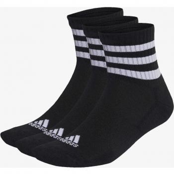 Adidas 3 Stripe Quarter Sock 3 Pack Black/White Male Size 8.5-10