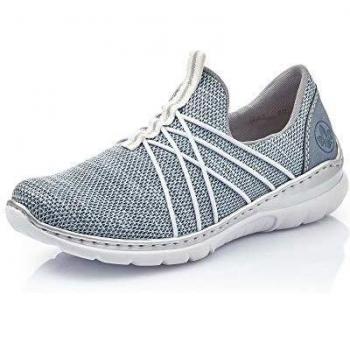 Rieker Damen Sneaker L2227, Slip On, 39 EU, Blau Adria Jeans