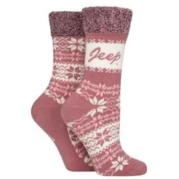 Jeep Women's Rose/ Cream 2‑Pair Boot Socks Gift Set – 4‑8