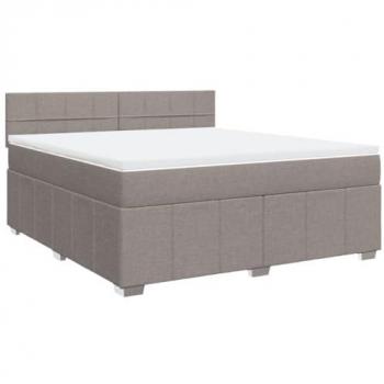 Fabric-Covered Lova Bed Base with Springs – 180x200 cm, Taupe Edition