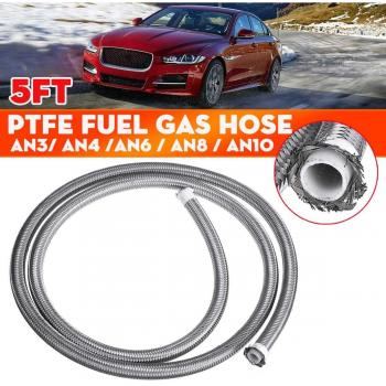 5FT AN3 AN4 AN6 AN8 AN10 PTFE Stainless Steel Braided Fuel Hose