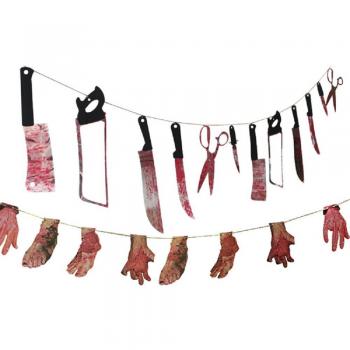 Ghirlanda Spaventosa con Armi e Sgocciolamenti per Halloween