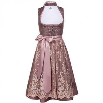 Edelnice Midi Dirndl Madeleine Stehkragen 2-teilig mit Spitzen Schürze