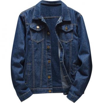 Chaqueta de mezclilla de manga larga informal para hombre XL-5XL