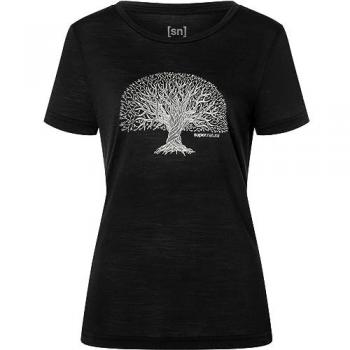 Super.natural Women's Tree Of Knowledge Topp Jet Black/Fjädergrå