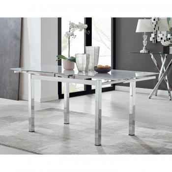 Enna Chrome & Glass Dining Table