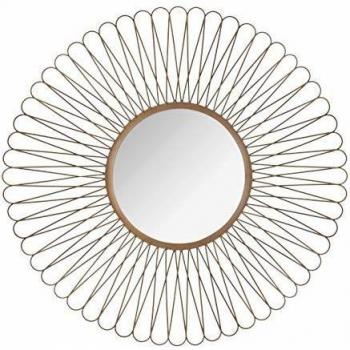 Miroir en métal doré forme Soleil D76