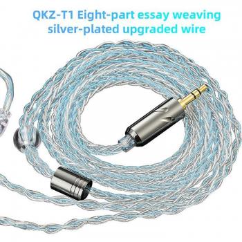 Aguja T1 de 3,5 mm con Cable 8 Hebras para KZ TRN CCA ZSN