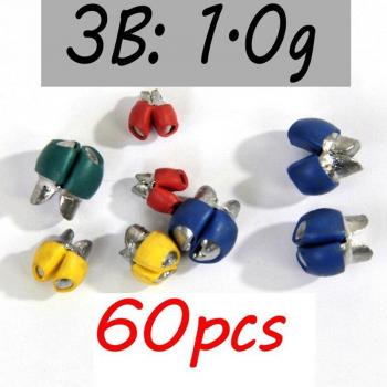 60pcs Reusable Lead Split Shot Weights (0.5g to 2.5g)