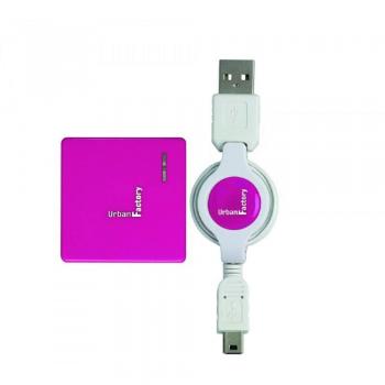 Fuschia 4‑Port USB 2.0 Hub with Flexible Cord – UHF‑06UF (Urban Factory)