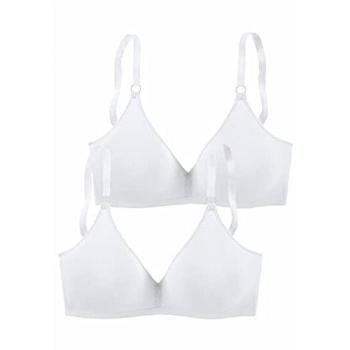 Petite Fleur Basic Bralette – 90D, D Cup, weiß, ohne Bügel (Packung)
