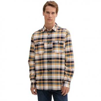 Camicia Flanella a Maniche Lunghe Tom Tailor Blu Multi Check 3XL