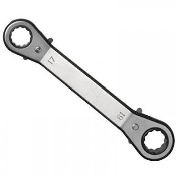 Chiave Poligonale a Cricchetto Piegata Doppia da 6 a 15 mm in Acciaio Masidef Formato: 17