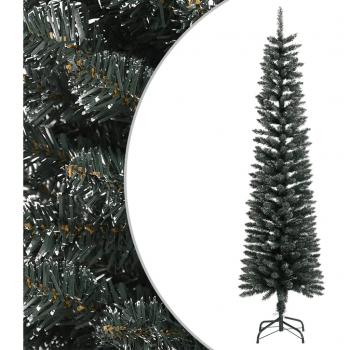 Albero di Natale Artificiale Sottile con Base Verde 180 cm PVC