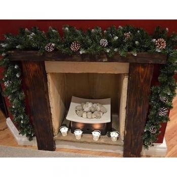 9ft Snow Tipped King Fir Christmas Garland with Pine Cones