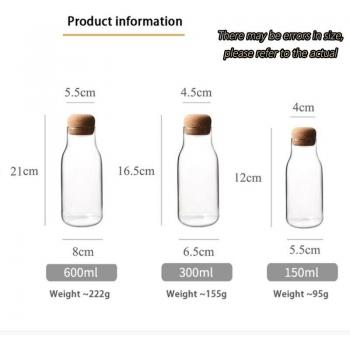 Transparent Cork Glass Bottle
