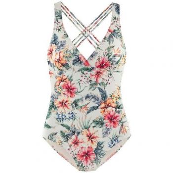 Shapey Cross-Träger-Salsa für Damen – LASCANA Badeanzug Beige