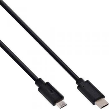 InLine® USB 2.0 Kabel, USB-C auf Micro-B Stecker, schwarz, 0,5m