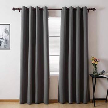 Tende Oscuranti Poliestere 168x229 cm Grigio Scuro – Deconovo
