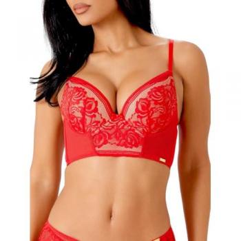 Encore Longline Red Padded Plunge Bra
