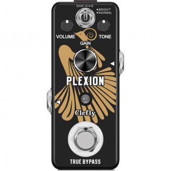Clefly Plexion Verzerrungs-Pedal für Gitarre und Bass mit Helle und Normale Modi, True Bypass