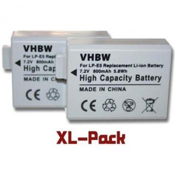 Set 2x Batterie Li‑ioni VH BW compatibili con Canon EOS 1000D